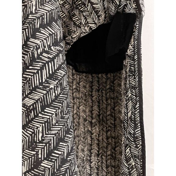 Loft Womens Lined Sleeveless Spaghetti Midi Dress Size S Black Aztec Pattern 100 - Picture 9 of 12